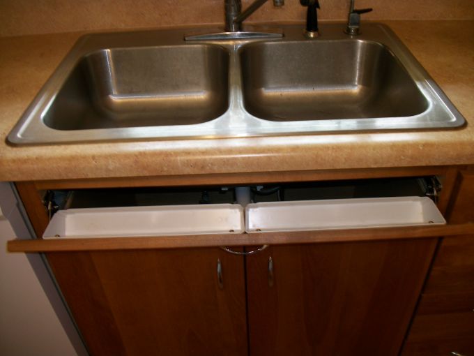 kitchen sink flip out tray