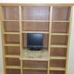 Red Oak Bookcase With Desk Shelf